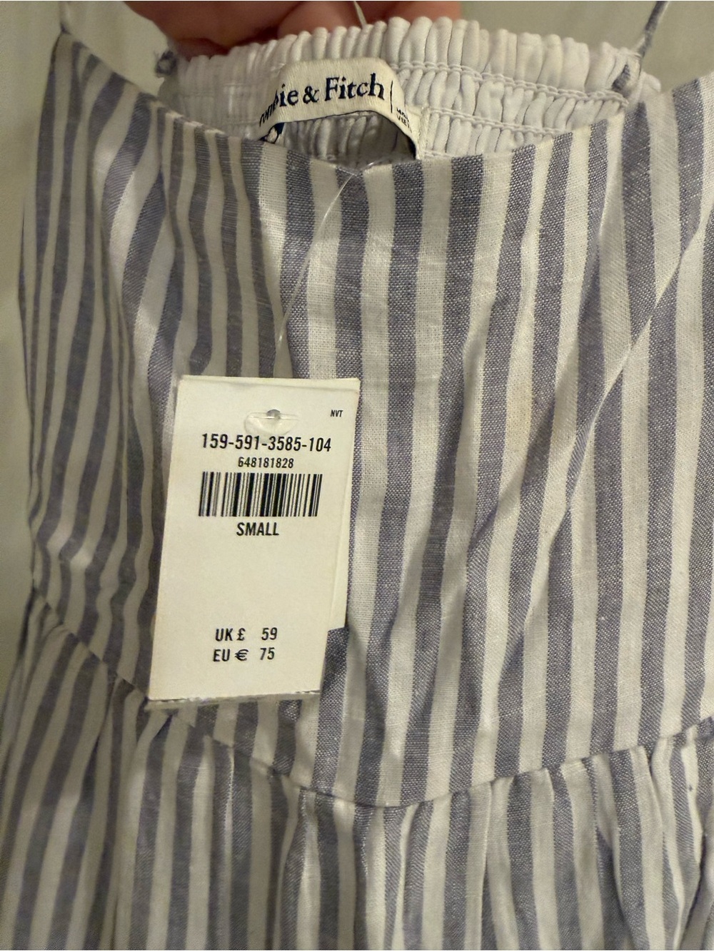 Abercrombie & Fitch Blue and White Vertical Striped Sundress - Picture 7 of 9